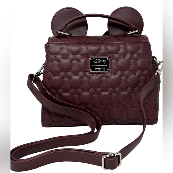 Loungefly Disney Minnie Mouse Quilted Crossbody Satchel Handbag Purse NWT - Picture 4 of 12